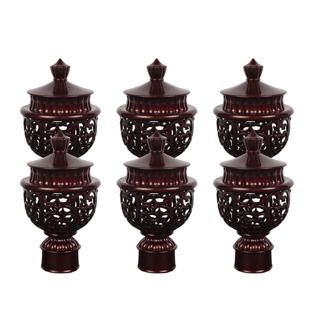 Ensemble d'Accessoires de Décoration de Tête de Tringle à Rideaux 6 Pcs, Embouts de Tringle à Rideaux, Têtes de Tringle à Draperies, Embout de Tringle à Draperies pour Bureau Hôtel, Rouge