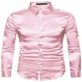 thumbnail image 1 of Men‘s Silk Satin Long Sleeve Shirt Ruffled Vintage Wedding Tuxedo Shirts, 1 of 4