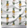 thumbnail image 1 of Soimoi Satin Silk Fabric Leaves & Floral Block Print Sewing Fabric Yard 42 Inch Wide, 1 of 4