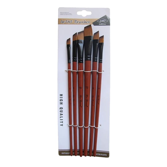 TopLLC Fournitures de Bureau 6 Pcs Nylon Aquarelle Manche en Bois Pinceau Art Peinture à l'Huile Écriture Pinceau Fournitures de Rentrée