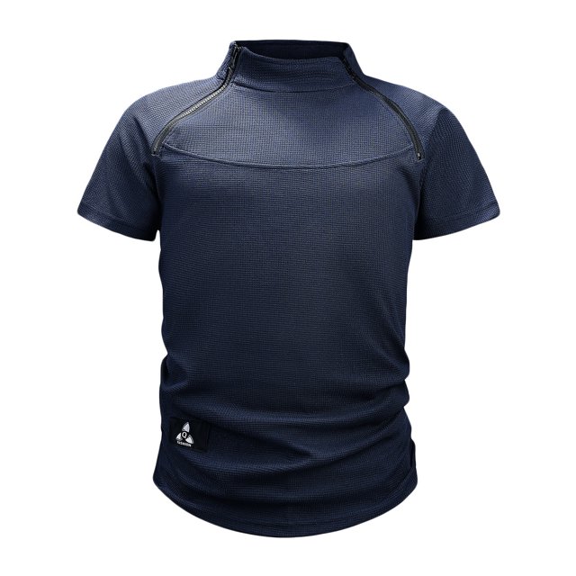 LSLJS Mode Décontractée pour Hommes Fermeture Éclair Col Montant Shorts Col Rond Chandail Tops, Chemises pour Hommes Vêtements d'Été
