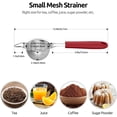 thumbnail image 2 of U-Taste Small Fine Mesh Strainer: 18/8 Stainless Steel 3.35in 30 Mesh Kitchen Food Sieve with Sturdy Riveted Silicone Handle, Heavy Duty Deep Handheld Metal Colander for Tea, Juice (Red), 2 of 9