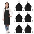 thumbnail image 1 of TOPTIE 6 Pack Kids Aprons with Pocket & Adjustable Strap, Child Chef Bib Apron for Kitchen Cooking Baking Painting-Black-M, 1 of 7