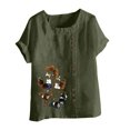 thumbnail image 3 of Birdeem T-Shirt Ample Décontracté d'Été pour Femme à Col Rond, Manches Courtes, à Imprimé Floral, 3 of 5