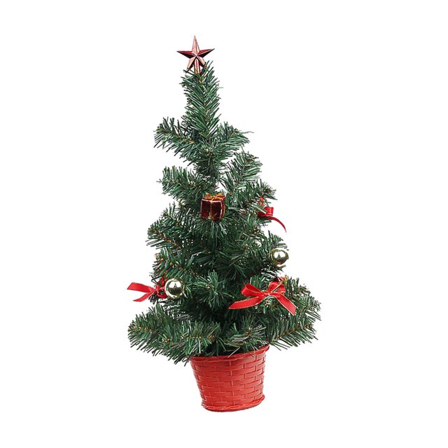 16inch Artificiel Arbre de Table Décoratif pour les Fournitures de Fête Table de Vacances Rouge