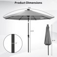 thumbnail image 3 of Costway 10 FT Solar Patio Umbrella with 96 LED Lights 35° Adjustable Tilt Vented Top Gray, 3 of 10