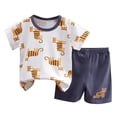 thumbnail image 3 of BOBOGOJP Ensemble de Pyjama pour Tout-Petit Garçon, T-Shirt à Col Rond avec Dessin Animé et Short, 2-3 Ans 3-4 Ans 4-5 Ans, Coton de Qualité Supérieure, Design Sans Étiquette, Vacances à la Plage, Lavable à la Machine (Bleu Pâle, 18-24 Mois), 3 of 7