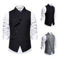 thumbnail image 1 of Qertyioot Independence Day Men Solid Fashion Retro Have Pockets Button V-neck Tanks Tops Blouse, 1 of 10