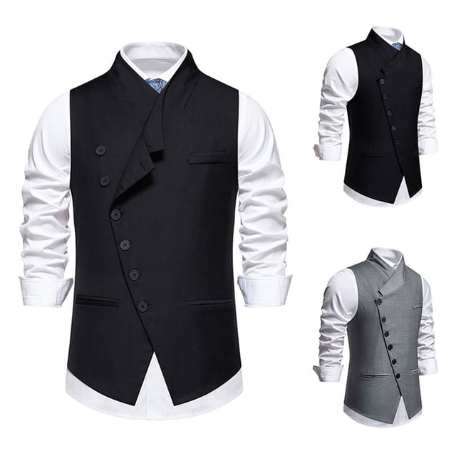 Qertyioot Independence Day Men Solid Fashion Retro Have Pockets Button V-neck Tanks Tops Blouse