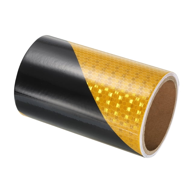 Unique Bargains Reflective Tape, 4 Inch x 10 Ft Waterproof Safety Adhesive Tape for Trailers, Black Yellow
