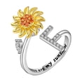 thumbnail image 1 of Iumwxz Sunflower Rotating Ring 26 Letter Ring Sunflower Rotating Open Ring To Decompress Anxiety Ring Female, 1 of 1