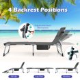 thumbnail image 4 of Gymax Chaise de Bronzage Pliante, Bain de Soleil Inclinable avec Trou pour le Visage et Oreiller Amovible, Dossier et Positions des Jambes Réglables, Gris, 4 of 10