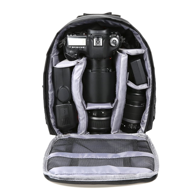 Waterproof Camera Backpack with Rain Cover, Dual Zipper Pulls, and Adjustable Buckle for DSLR Cameras, Lightweight Bag with Soft Handle and Shoulder Straps and Camera Bag