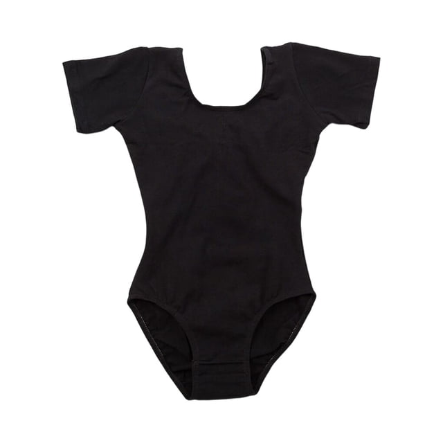 Tenue de Danse Ballet Extensible pour Enfants, Col Rond Classique, Combinaison de Danse Ballet Extensible pour Filles, Costume de Danse Doux, Justaucorps Noir P