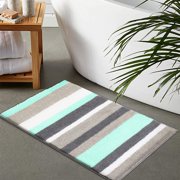 Bathroom Rug Mat, Extra Soft Absorbent Premium Bath Rug, Non-Slip Comfortable Bath Mat, Machine Wash Dry, Carpet for Tub, Shower, Bath Room (Green, 18"x26")-Green