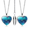 thumbnail image 3 of Solar System Planet Galaxy Double Sided Glass Universe Heart Pendant Necklace, 3 of 9