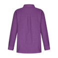 thumbnail image 4 of Womens Cotton Button Down Shirt Casual Long Sleeve Loose Fit Collared Linen Work Blouse Tops with Pocket, 4 of 8