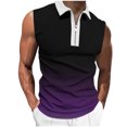 thumbnail image 1 of Plebaso Tank Tops for Men Casual Quarter Zip Collared Tee Shirts Sleeveless Gradient Color Fashion Shirts, 1 of 4