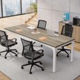 thumbnail image 5 of Tribesigns 78.74-Inch Large Conference Room Table, Modern Office Meeting Seminar Table Desk with Metal Legs and Adjustable Foot Pads, Seats 6-8 People, Oak Finish, 5 of 5