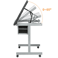 thumbnail image 4 of Yaheetech Adjustable Drafting Drawing Craft Table w/Storage Drawers,Silver, 4 of 10