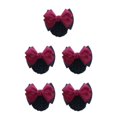 thumbnail image 3 of Decodeary Professional Hair Plate Mesh Pocket Practical Snood Net Elegant And Professional Two Bows- rose red 5Set, 3 of 6