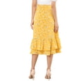thumbnail image 3 of Unique Bargains Women's Floral Print Elastic Waist Ruffle Hem Midi Skirt, 3 of 8