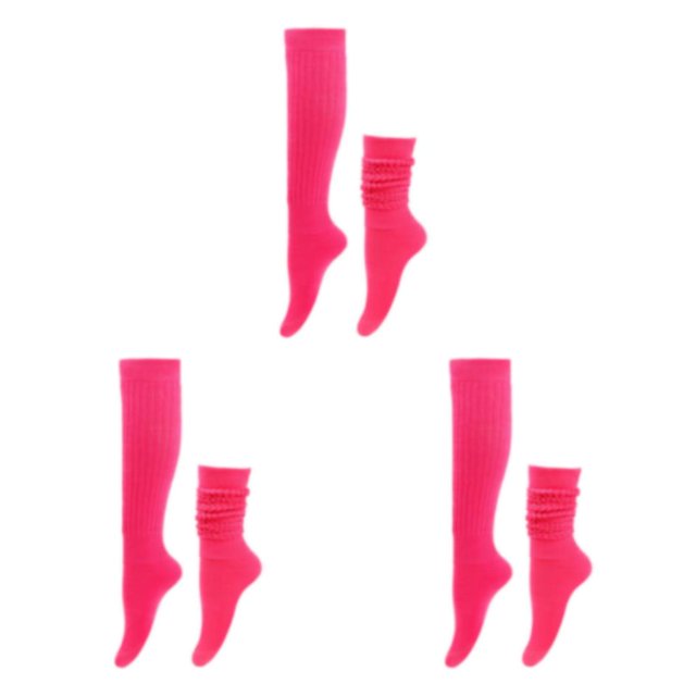 kurtrusly 2pcs/set Quick-drying And Elastic Slouch Socks Fit For All Feet Shape Extra Polyester Smooth Surface Soft Texture Rosy Red 3Set