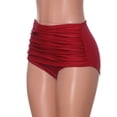 thumbnail image 4 of Riforla Swimsuit Bottoms for Women Plus Size High Rise Ruched Solid Color Bikini Briefs for Swim Bathing Suit Bottoms Red XXL, 4 of 5