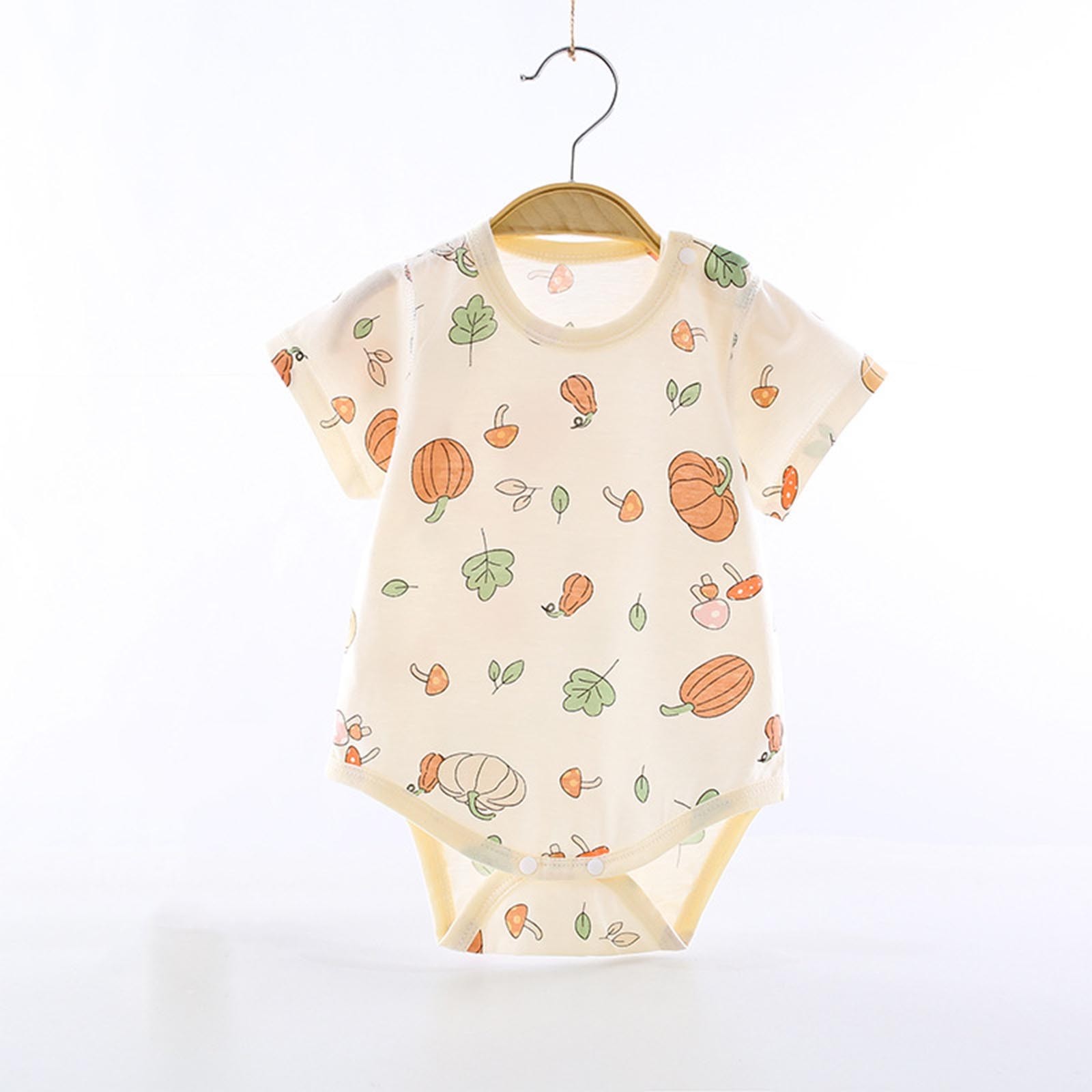JDQJBZ Barboteuse à Manches Courtes pour Nouveau-Né, Imprimé Ourson, en Coton