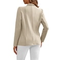 thumbnail image 4 of aohooy Vestons Formels pour Femmes Automne Chic Ouvert Col à Revers Veste de Complet Tenue de Bureau Décontractée Manches Longues Blazer de Travail 2025 Beige,m, 4 of 8