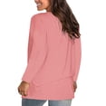 thumbnail image 3 of Long Sleeve Tops for Women Solid Color Casual Crew Neck T Shirts Fall Winter Basic Tees, 3 of 6