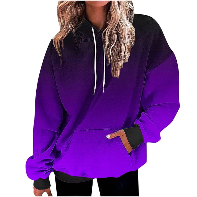 Besolor Oversized Sweatshirt for Women Fall Plus Size Long Sleeve Gradient Color Hoodies Baggy Clothes for Ladies
