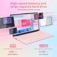 thumbnail image 3 of Auusda Ordinateur Portable, Windows 11 Pro, Écran 15,6 Po, Processeur 3050E, 16 Go de RAM, SSD 512 Go, Clavier Rétroéclairé, Déverrouillage par Empreinte Digitale, Rose, 3 of 9