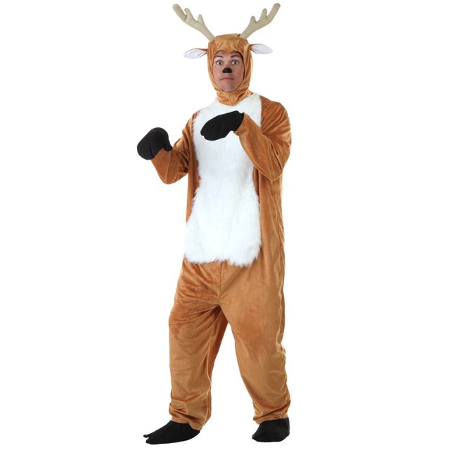 Fun Costumes Adult Deer Mens Faux Fur Jumpsuit Costume