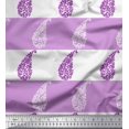 thumbnail image 1 of Soimoi Purple Rayon Fabric Stripe & Paisley Print Sewing Fabric Yard 42 Inch Wide, 1 of 3