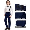 thumbnail image 3 of Ensemble de Complet Formel pour Garçons, avec Bretelles, Doubles Fentes, Taille Ajustable, Marine, 16T, 3 of 6