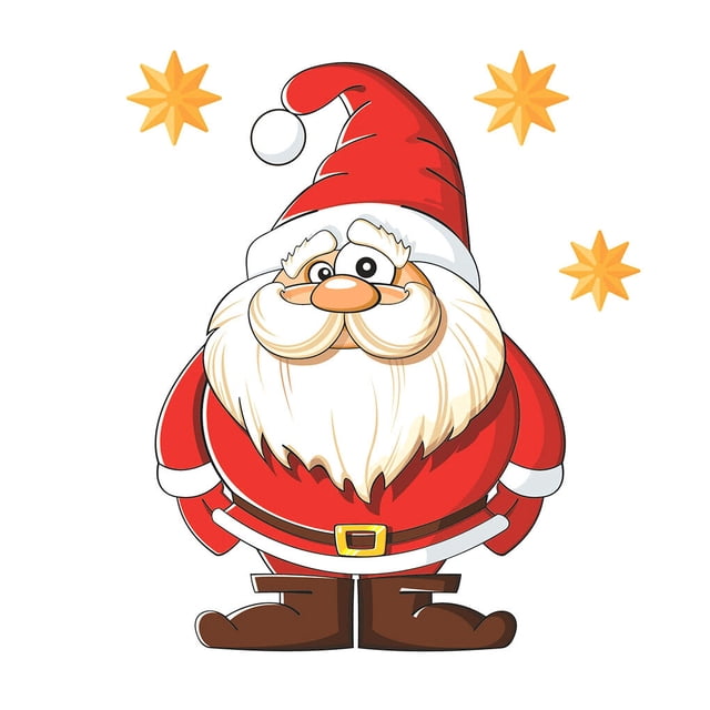 Xingzhi Christmas Static Sticker Fridge Window PVC Decal Home Office Shop Self-adhesive Decoration, Long Hat Santa Clause