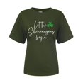thumbnail image 4 of LUOGENLI T-shirts pour Femmes pour la Saint-Patrick et T-Shirt de Mode Imprimé à Manches Courtes pour Femmes T-shirts pour Femmes T-shirts Graphiques TTG Grande Taille Saint-Valentin Vert Armée TTTG, 4 of 5