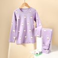 thumbnail image 2 of PMVFHDE Pyjama d'Été pour Fille, Mode Décontractée pour Enfants, Imprimé, Long, Tenue d'Intérieur, Violet, 4-5 Ans, 2 of 4