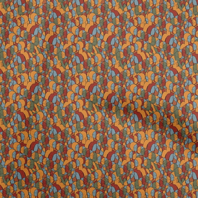 oneOone Polyester Spandex Orange Fabric Abstracts Sewing Material Print Fabric By The Yard 56 Inch Wide