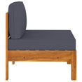 thumbnail image 2 of vidaXL Middle Sofa with Dark Grey Cushions Solid Acacia Wood, 2 of 4
