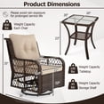 thumbnail image 3 of Gymax Set Of 3 Patio Furniture w/ 2-Tier Side Table & Cushions for Porch Brown, 3 of 4