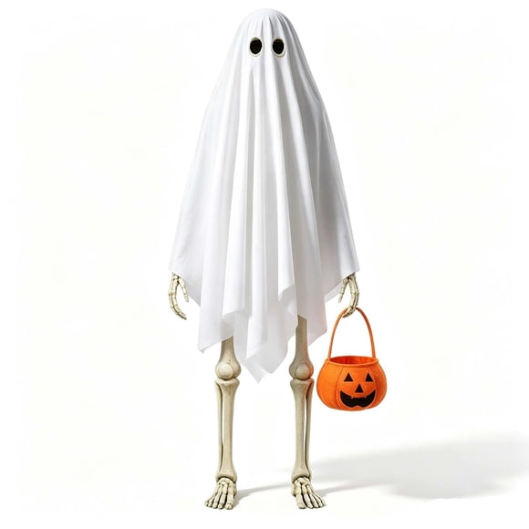 Halloween Decoration Indoor Outdoor Clearance Under $5.00! Thanksgiving Fall Decorations for Home, 12 Ft Skeleton Costumes Accessories Halloween Skeleton Ghost Outfit