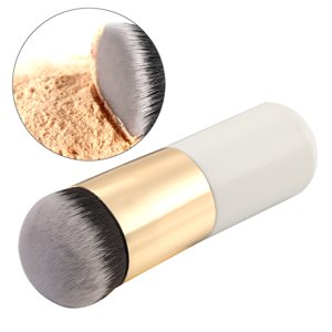 Flat Liquid Foundation Brush Face Blush Kabuki Makeup Brushes Cosmeic Powder BB Cream Make up Brushes Beauty Tools (Gold & White)