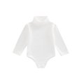 thumbnail image 1 of FOCUSNORM Infant Baby Spring Romper Solid Color Long Sleeve Turtleneck High Stretch Jumpsuit for Boys Girls, 1 of 9