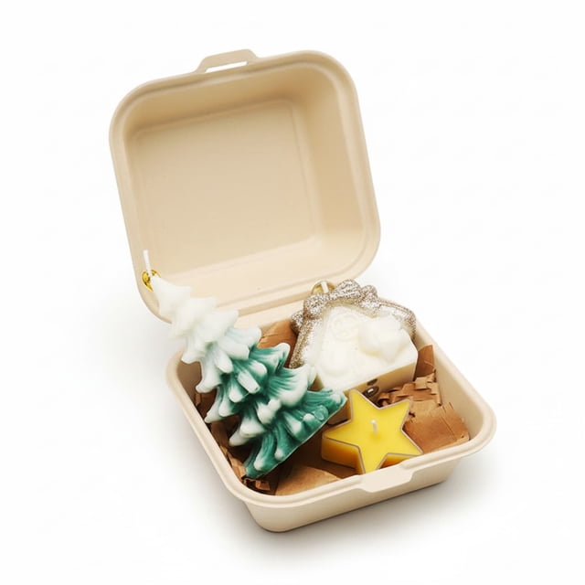Candle Gift Set and Christmas Gift Box Tree Shaped Candles Soy Wax Balsam Fir Scented Holiday Decor