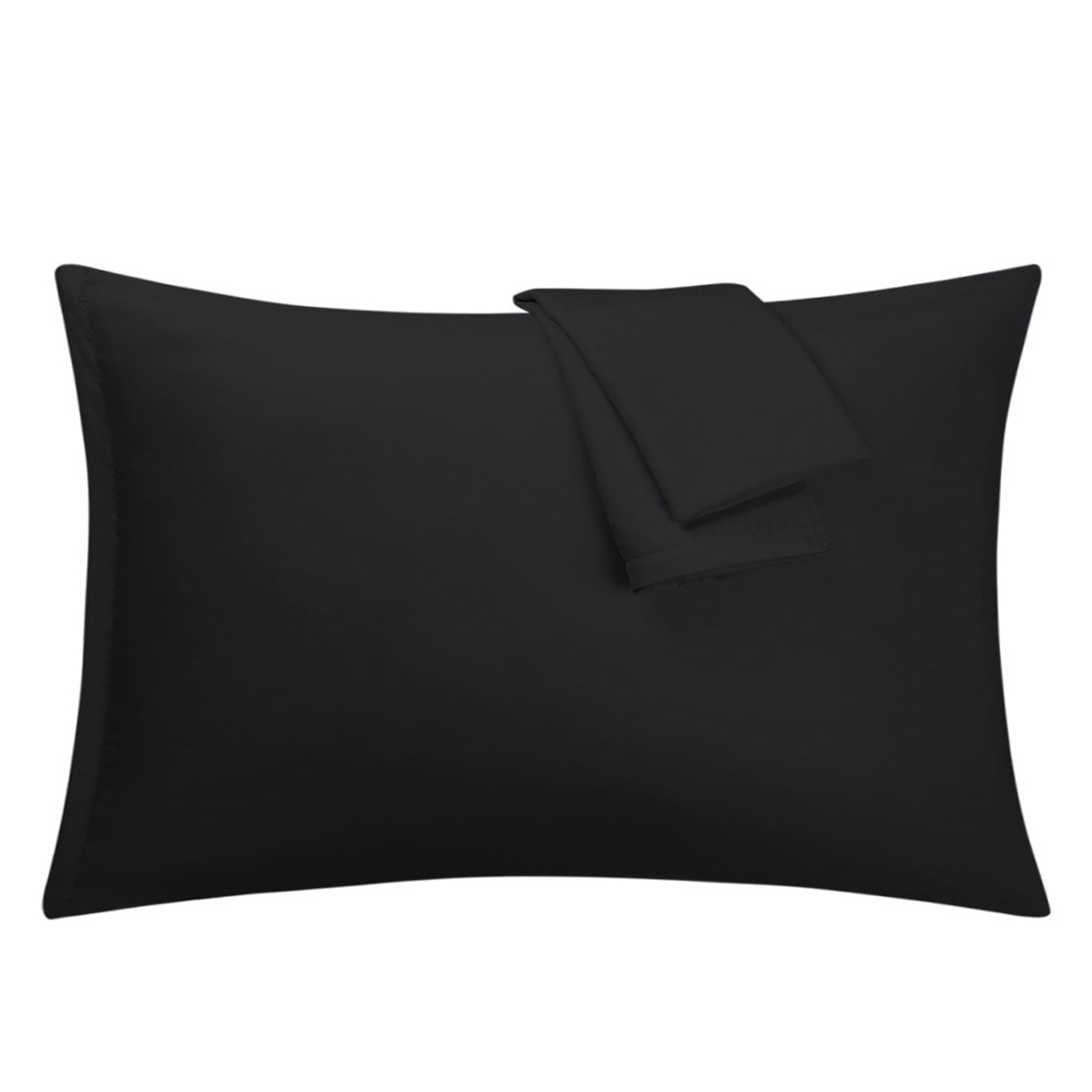 Black Pillowcases Soft Microfiber Pillow Case Cover with Zipper King, 2 Pack