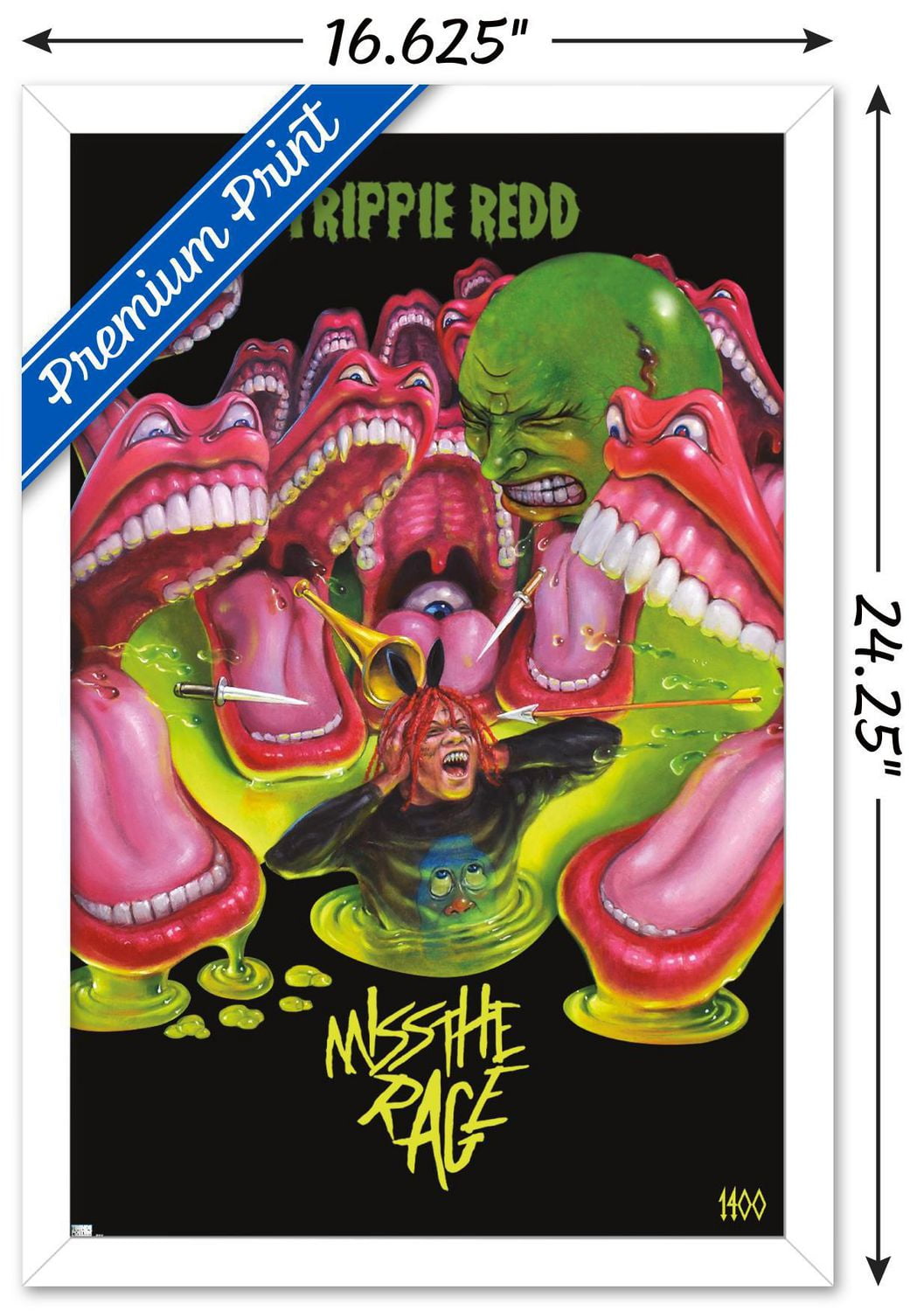 Trippie Redd - Miss the Rage Wall Poster with Magnetic Frame, 22.375" x 34"