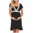 thumbnail image 1 of Penkiiy Robe de Maternité pour Femme à Manches Courtes en Dentelle Vêtements de Grossesse TG Noir, 1 of 6