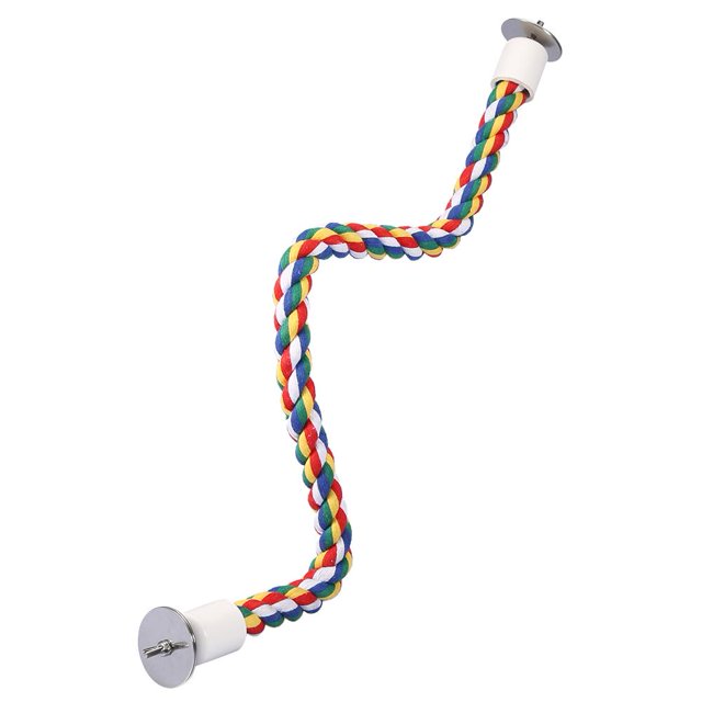 TOPINCN Parrot Standing Perch,Bird Standing Perch,Bird Parrot Colorful Cotton Rope Standing Perch Bird Bungee Toy